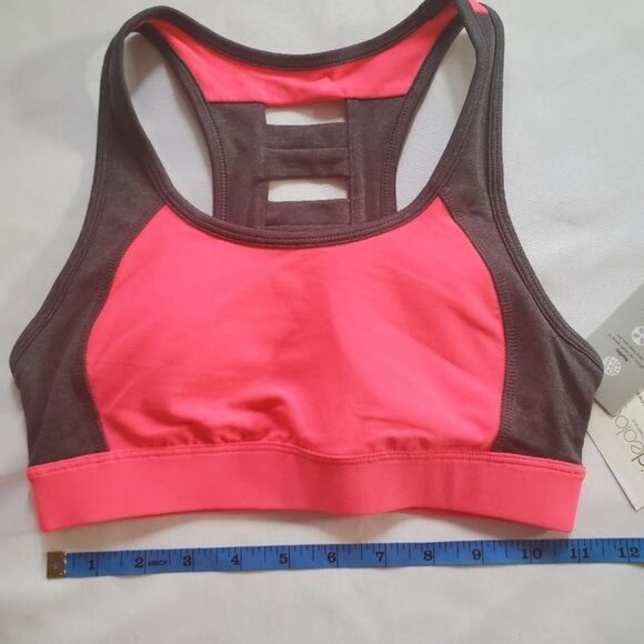 IDEOLOGY Sports Bra SZ XS Racerback Pink Gray‎ Color Block Padded Wireless - Picture 6 of 9
